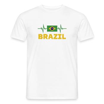 Brésil Football 2022 battement de cœur Brésil foot - T-shirt homme - blanc - Devant - AI Model Male 178 dark (178cm)