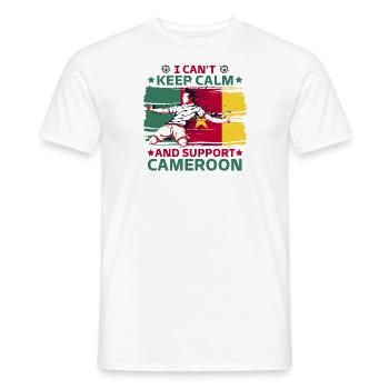 Ruhe bewahren und Kamerun unterstützen - Männer T-Shirt - Weiß - Vorne - AI Model Male 178 dark (178cm)