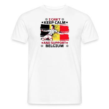 rester calme et soutenir la Belgique - T-shirt homme - blanc - Devant - AI Model Male 178 dark (178cm)