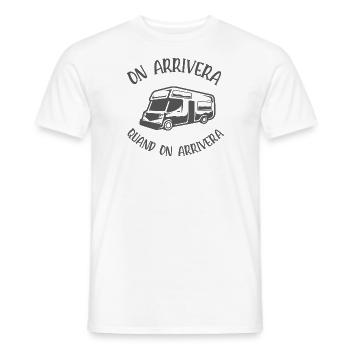 on arrivera quand on arrivera - T-shirt homme - blanc - Devant - AI Model Male 178 dark (178cm)