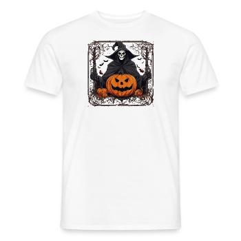 Reaper mit dem Kürbis - Männer T-Shirt - Weiß - Vorne - AI Model Male 178 dark (178cm)