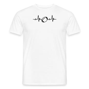 Rugby Heartbeat Rugby Gift Idea - Men's T-Shirt - white - Front - AI Model Male 178 dark (178cm)