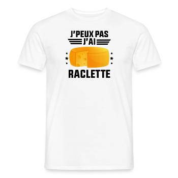 J'Peux Pas J'ai Raclette - T-shirt homme - blanc - Devant - AI Model Male 178 dark (178cm)