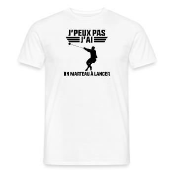 J'peux pas j'ai un Marteau à Lancer - T-shirt homme - blanc - Devant - AI Model Male 178 dark (178cm)