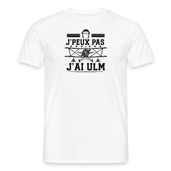Je peux pas j'ai ULM avion Aviation Voler Pilote - T-shirt homme - blanc - Devant - AI Model Male 178 dark (178cm)
