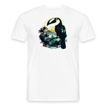 Jungle d'oiseaux toucans - T-shirt homme - blanc - Devant - AI Model Male 178 dark (178cm)