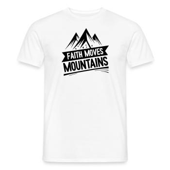 Glaube versetzt Berge - Faith moves Mountains - Männer T-Shirt - Weiß - Vorne - AI Model Male 178 dark (178cm)