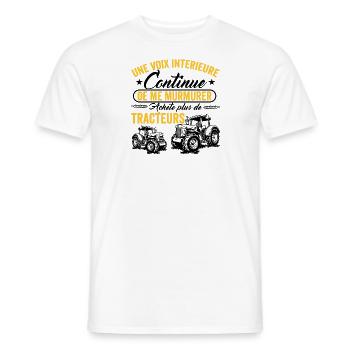 Humour Tracteur Cadeau homme femme enfant Tracteur - T-shirt homme - blanc - Devant - AI Model Male 178 dark (178cm)