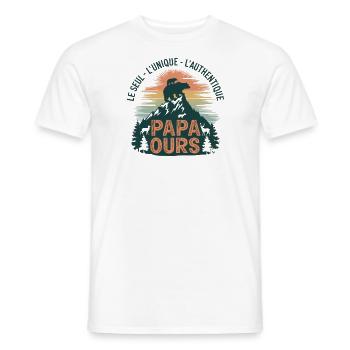 The unique Papa Bear - Men's T-Shirt - white - Front - AI Model Male 178 dark (178cm)