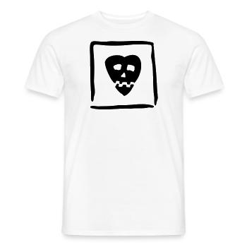 SkullHeart Logo Square (Stickbar) - Männer T-Shirt - Weiß - Vorne - AI Model Male 178 dark (178cm)