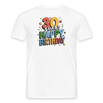 30 Years - Happy Birthday - T-shirt homme - blanc - Devant - AI Model Male 178 dark (178cm)