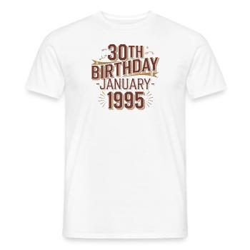 30 Years of Excellence - Since January 1995 - Men's T-Shirt - white - Front - AI Model Male 178 dark (178cm)