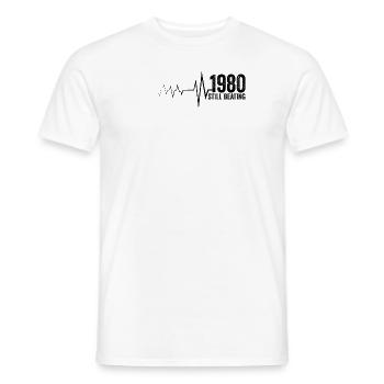 1980 Cadeau Anniversaire 1980 édition limitée 1980 - T-shirt homme - blanc - Devant - AI Model Male 178 dark (178cm)