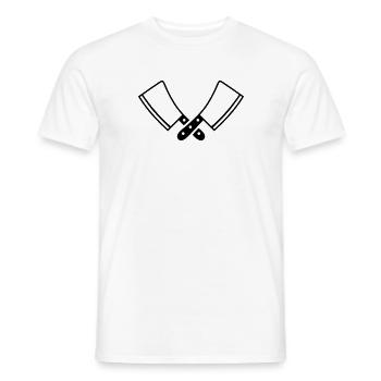 Messer - Männer T-Shirt - Weiß - Vorne - AI Model Male 178 dark (178cm)