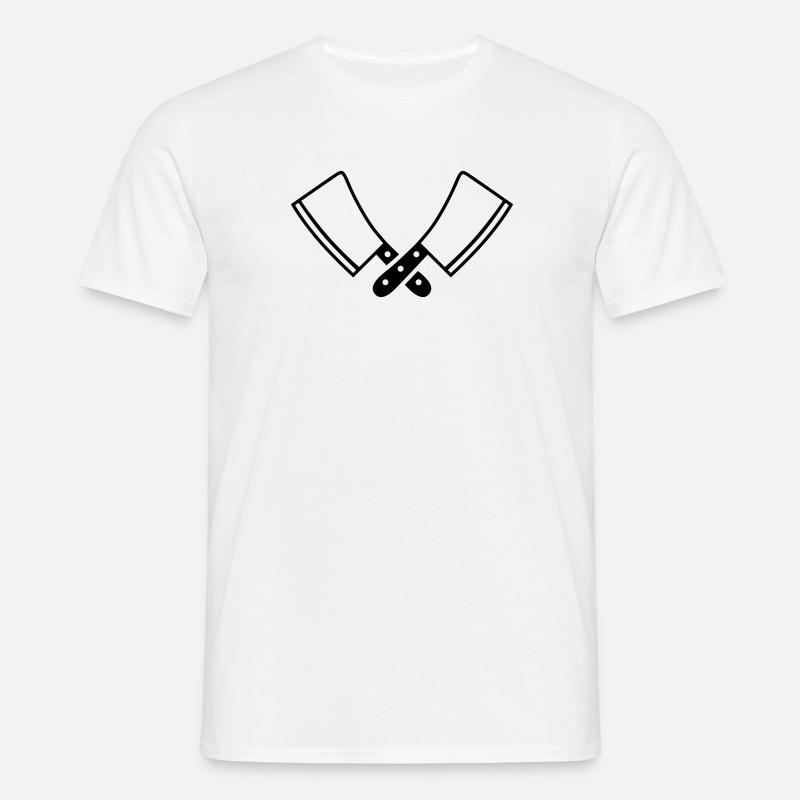 Messer - Männer T-Shirt - Weiß