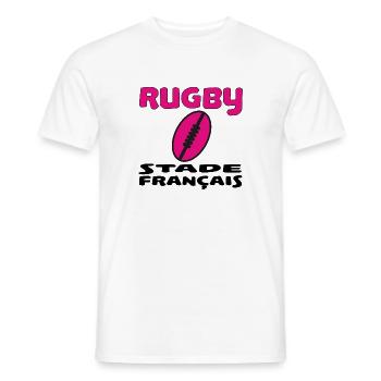 Rugby stade français - Männer T-Shirt - Weiß - Vorne - AI Model Male 178 dark (178cm)
