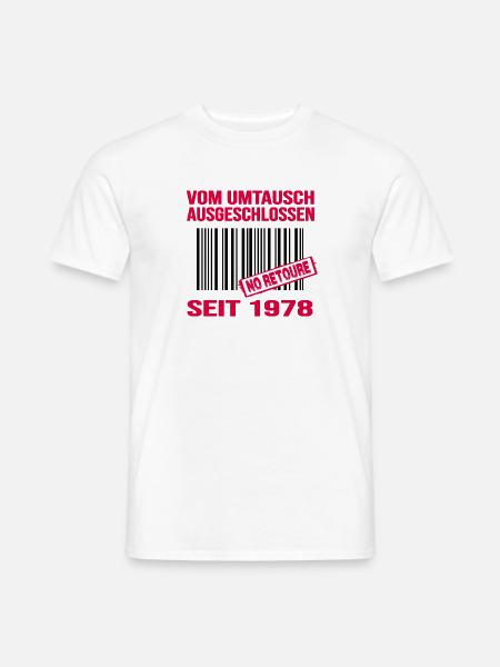 1978 geburtstag 44 jahre jubiläum barcode retoure - Männer T-Shirt - Weiß