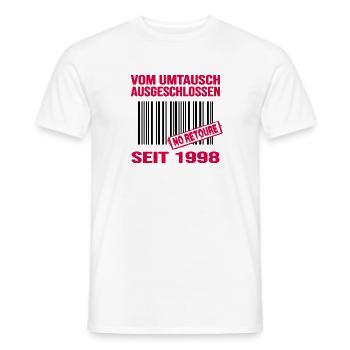 1998 geburtstag 24 jahre retro barcode no retoure - Männer T-Shirt - Weiß - Vorne - AI Model Male 178 dark (178cm)