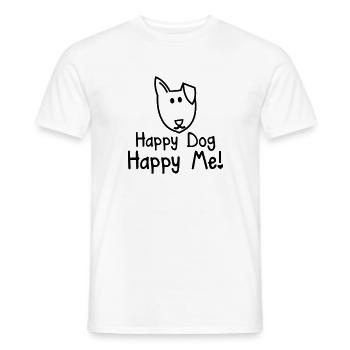 HAPPY DOG heureux moi! mignon conception de chiens - T-shirt homme - blanc - Devant - AI Model Male 178 dark (178cm)
