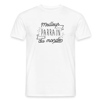 Meilleur parrain du monde - T-shirt homme - blanc - Devant - AI Model Male 178 dark (178cm)