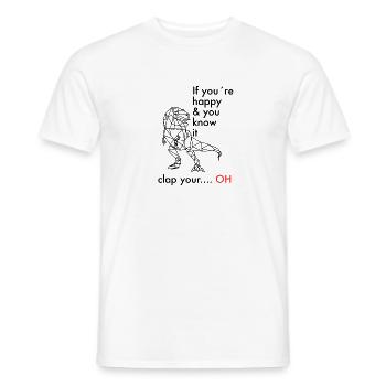 Dino avec un dicton - T-shirt homme - blanc - Devant - AI Model Male 178 dark (178cm)