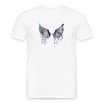 ailes,engel,graffiiti,peinture,coloré,Ailes angéliques,a - T-shirt homme - blanc - Devant - AI Model Male 178 dark (178cm)