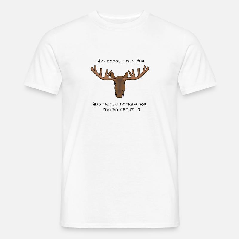 Die Liebe zu dir Elch - Männer T-Shirt - Weiß