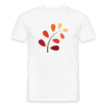 Autumn Branch with Gradient – Naturally Beautiful - Men's T-Shirt - white - Front - AI Model Male 178 dark (178cm)
