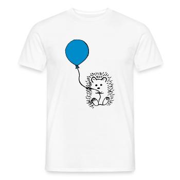 Hérisson avec ballon - T-shirt homme - blanc - Devant - AI Model Male 178 dark (178cm)