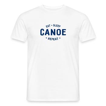 Manger dormir Canoë Répéter - Pagayer - Pagayer - Canoë - T-shirt homme - blanc - Devant - AI Model Male 178 dark (178cm)