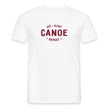 Manger dormir Canoë Répéter - Pagayer - Pagayer - Canoë - T-shirt homme - blanc - Devant - AI Model Male 178 dark (178cm)