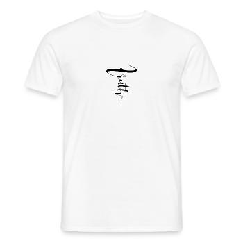 faith cross curved font illustration - Männer T-Shirt - Weiß - Vorne - AI Model Male 178 dark (178cm)