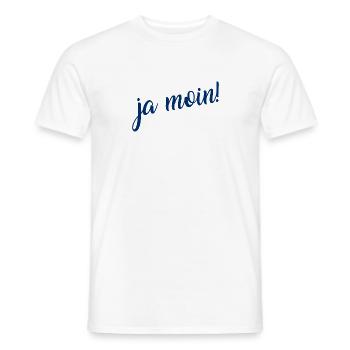Ja Moin! - Guten Morgen - Nordsee - Ostsee - Anker - Männer T-Shirt - Weiß - Vorne - AI Model Male 178 dark (178cm)