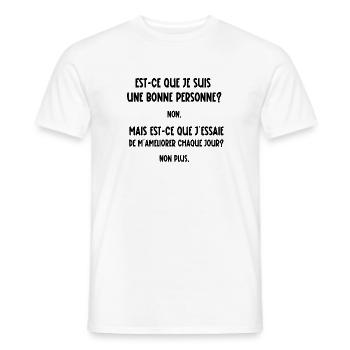 bonne personne - T-shirt homme - blanc - Devant - AI Model Male 178 dark (178cm)