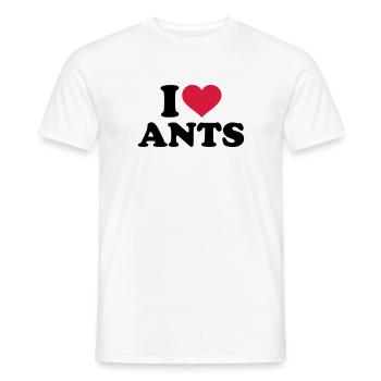 I love Ants - T-shirt homme - blanc - Devant - AI Model Male 178 dark (178cm)