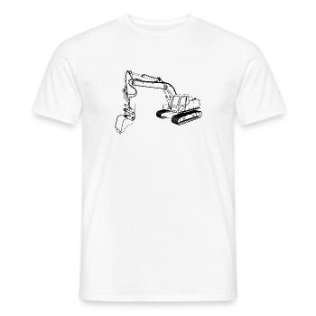 Excavator Silhouette Gift Excavator Driver - Men's T-Shirt - white - Front - AI Model Male 178 dark (178cm)