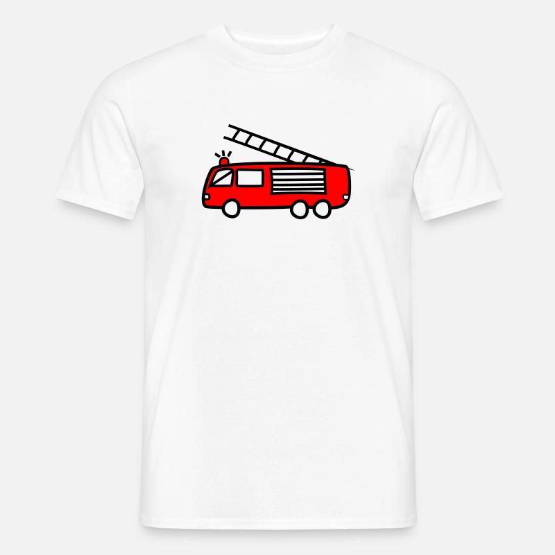 Camion dei pompieri, camion dei pompieri, pompiere - T-shirt uomo - bianco