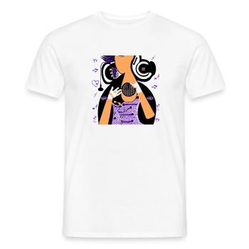 Fille de la musique - T-shirt homme - blanc - Devant - AI Model Male 178 dark (178cm)