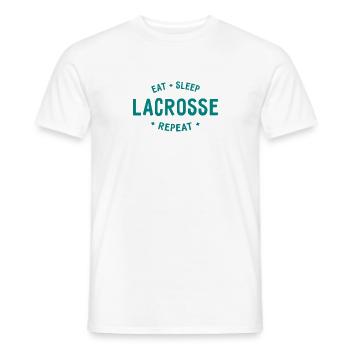 Eat Sleep Lacrosse Repeat - Men's T-Shirt - white - Front - AI Model Male 178 dark (178cm)