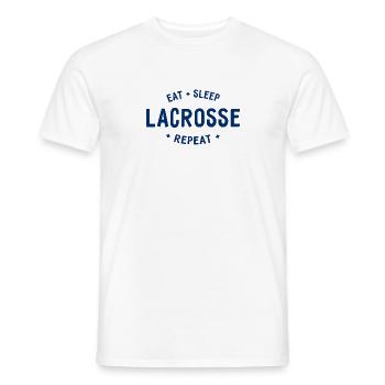 Eat Sleep Lacrosse Repeat - Men's T-Shirt - white - Front - AI Model Male 178 dark (178cm)