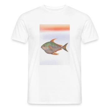 Mengdesigns: Sonnenuntergang unter dem Meer - Männer T-Shirt - Weiß - Vorne - AI Model Male 178 dark (178cm)