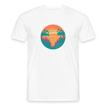 Coucher de soleil tropical - T-shirt homme - blanc - Devant - AI Model Male 178 dark (178cm)