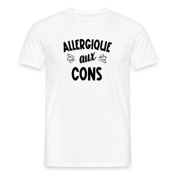 allergique aux cons - T-shirt homme - blanc - Devant - AI Model Male 178 dark (178cm)
