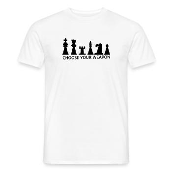 Choose you Weapon - chess - Schach - Männer T-Shirt - Weiß - Vorne - AI Model Male 178 dark (178cm)