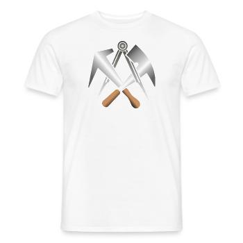 Handwerkszeichen, Dachdecker ohne Schrift, Logo - Männer T-Shirt - Weiß - Vorne - AI Model Male 178 dark (178cm)