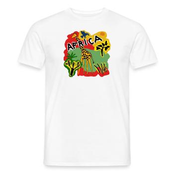 Africa Giraffe - Men's T-Shirt - white - Front - AI Model Male 178 dark (178cm)