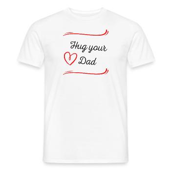 Hug your Dad - Men's T-Shirt - white - Front - AI Model Male 178 dark (178cm)
