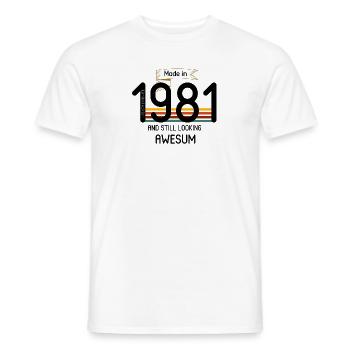 1981 et toujours aussi génial - T-shirt homme - blanc - Devant - AI Model Male 178 dark (178cm)