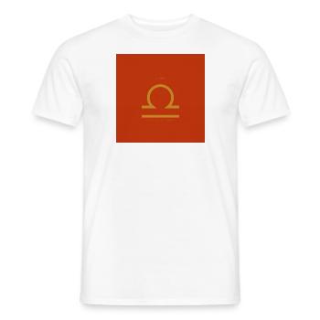 STERNZEICHEN Waage -red- - Männer T-Shirt - Weiß - Vorne - AI Model Male 178 dark (178cm)