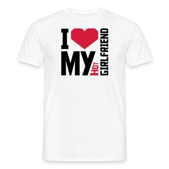 J’aime ma petite amie - T-shirt homme - blanc - Devant - AI Model Male 178 dark (178cm)